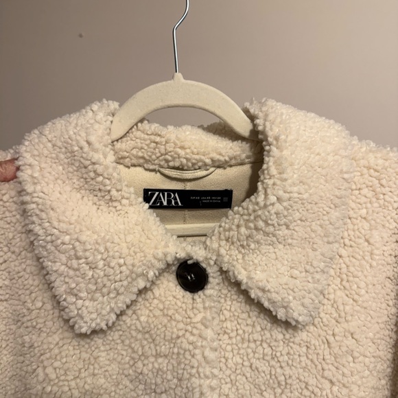 Zara Off-White Teddy Jacket - Picture 3 of 5